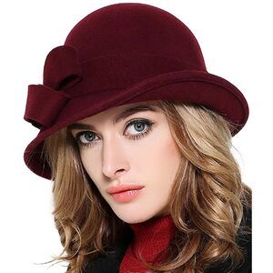 3264 Elegant Wool Felt Bowler Hat For Women | Tea Party Wedding Bride
